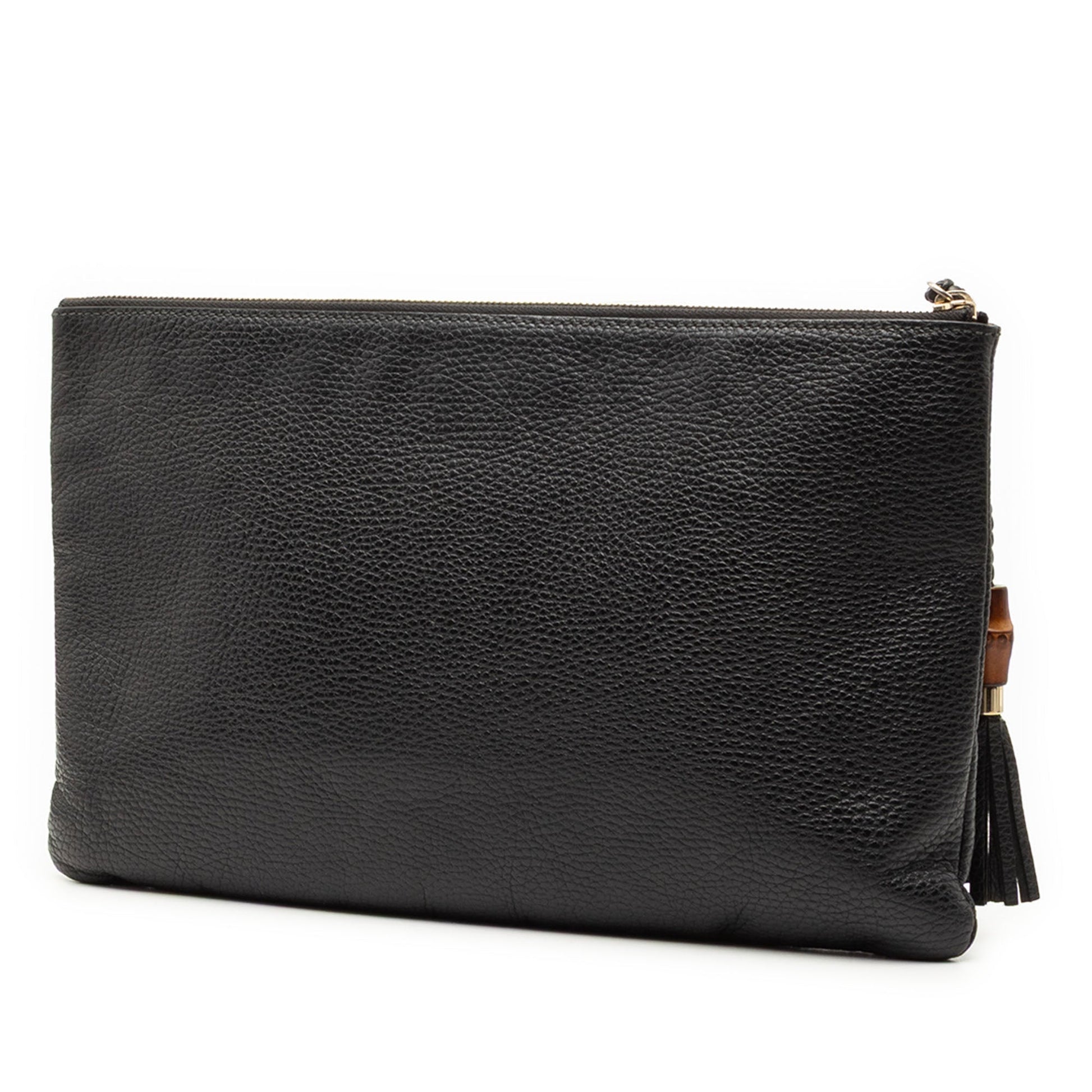 Gucci Calfskin Bamboo Tassel Clutch