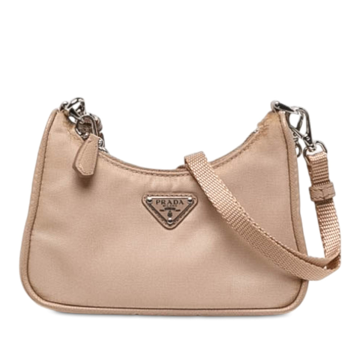 Prada Mini Tessuto Re Edition 2005 Satchel — Beige