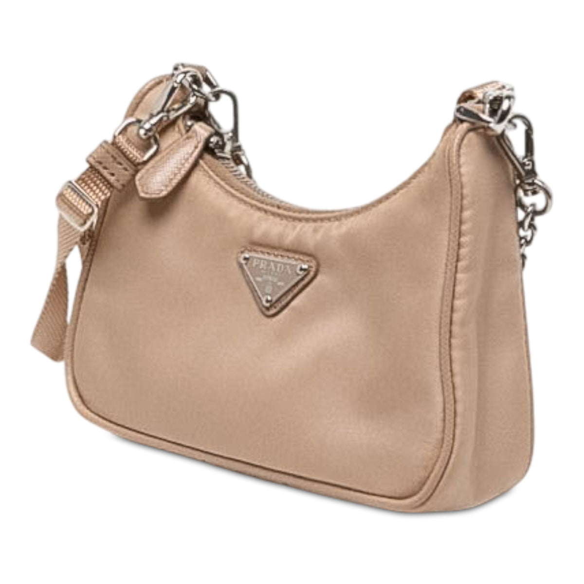 Prada Mini Tessuto Re Edition 2005 Satchel — Beige