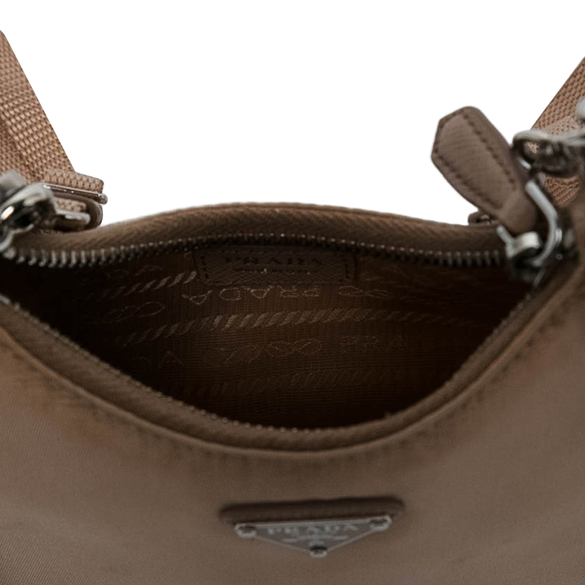 Prada Mini Tessuto Re Edition 2005 Satchel — Beige