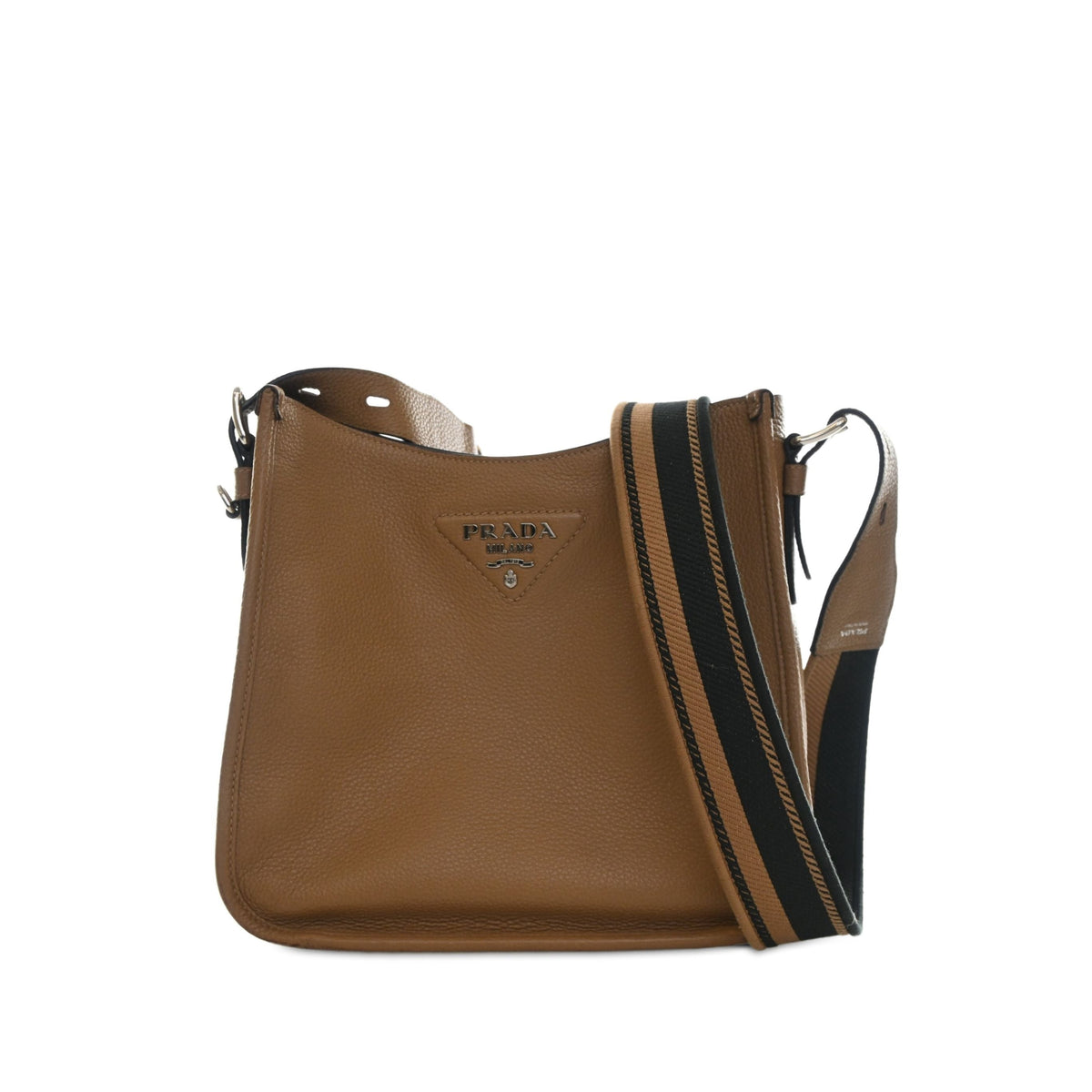 Prada Medium Vitello Daino Soft Hobo — Brown