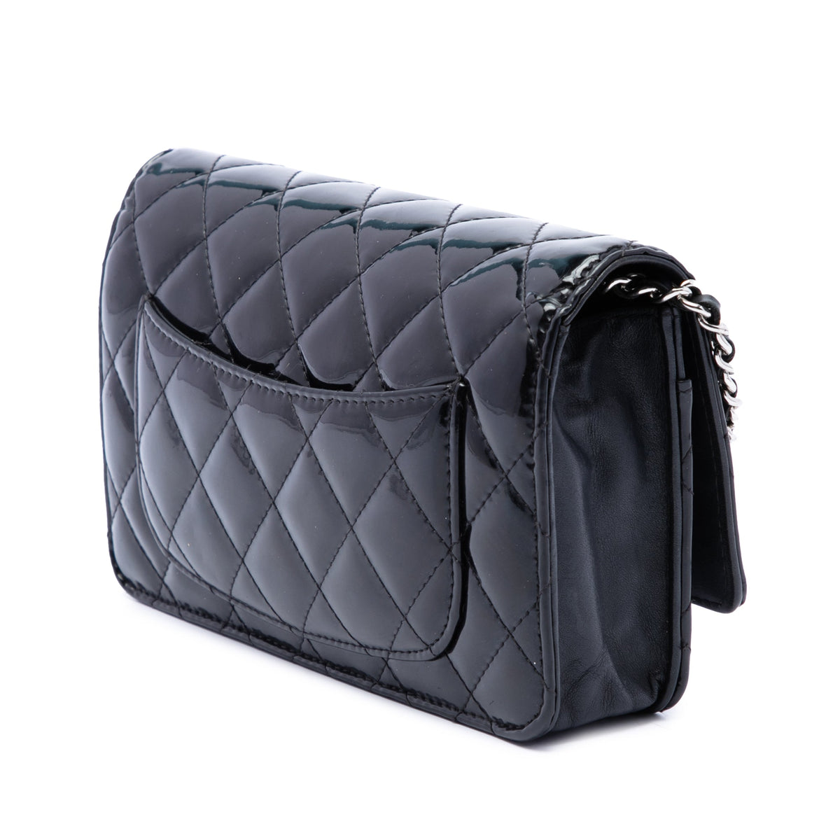 Chanel CC Quilted Patent Wallet On Chain