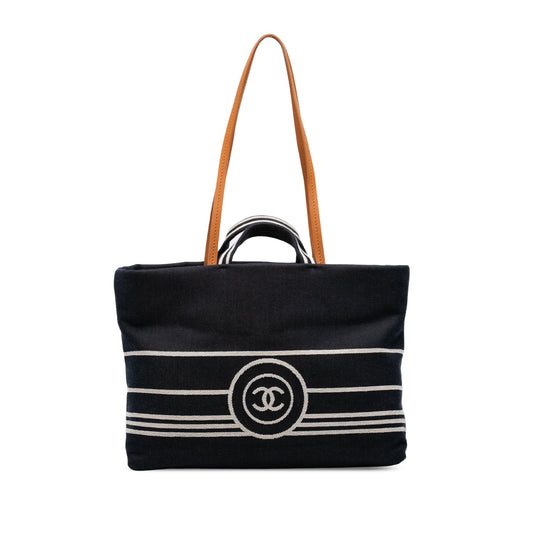 Chanel CC Large Denim Shopping Tote