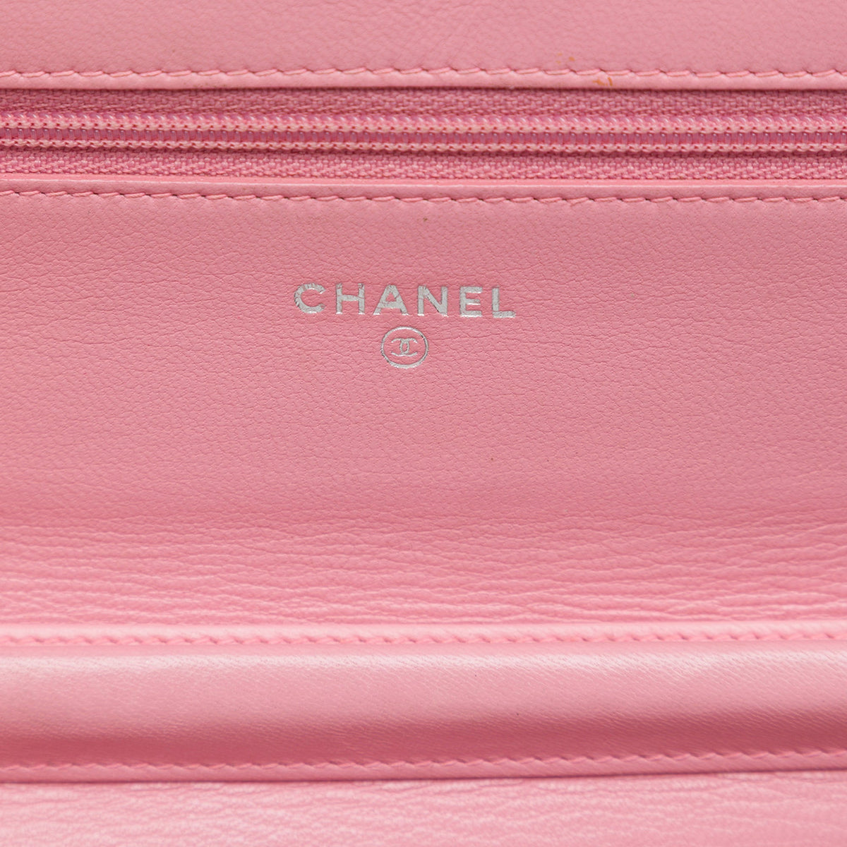 Chanel CC Embossed Lambskin Camellia Wallet On Chain