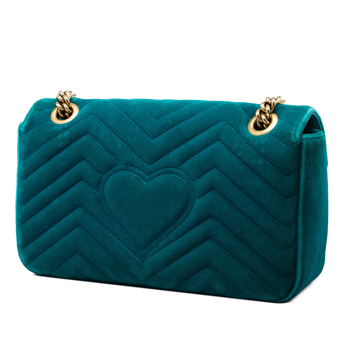 Gucci Medium GG Marmont Matelasse Velvet Shoulder Bag — Blue