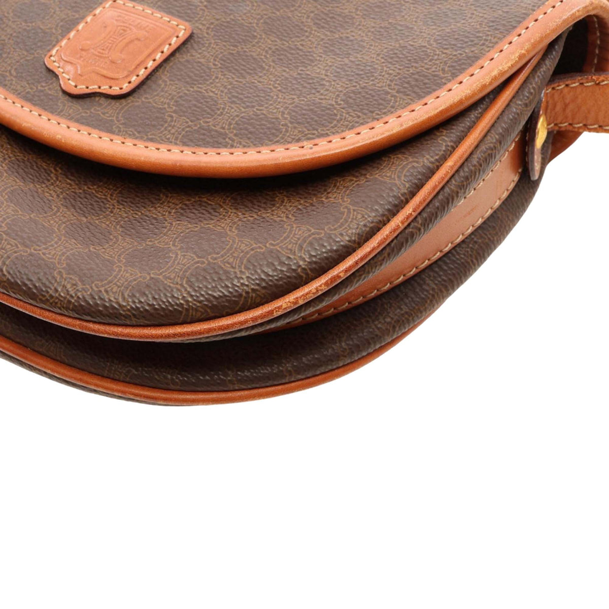 Celine Macadam Coated Canvas Crossbody — Brown