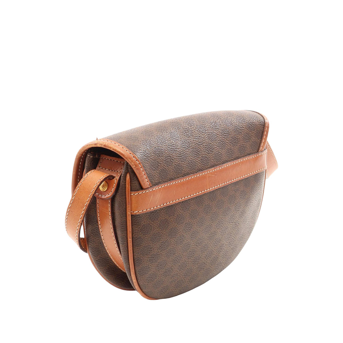 Celine Macadam Coated Canvas Crossbody — Brown