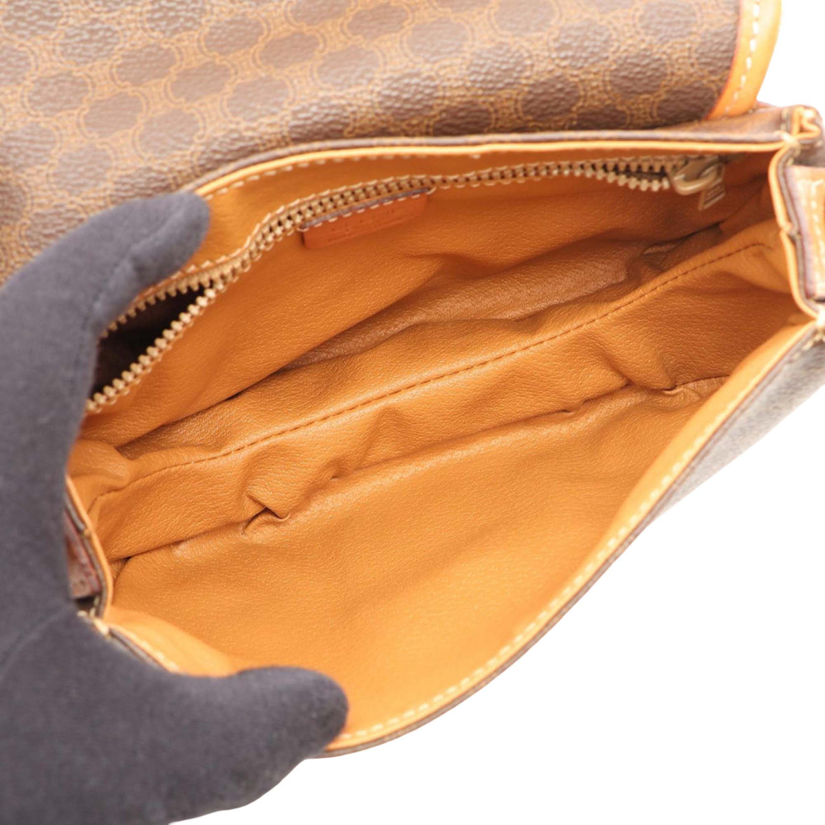 Celine Macadam Coated Canvas Crossbody — Brown