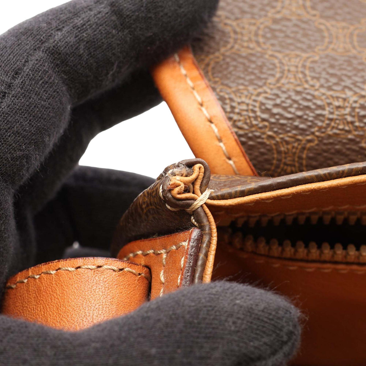 Celine Macadam Coated Canvas Crossbody — Brown
