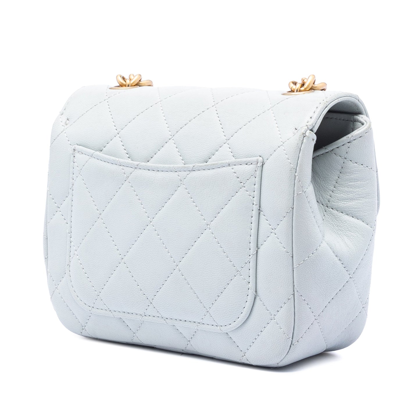 Chanel Mini Square Grained Calfskin Chain Flap