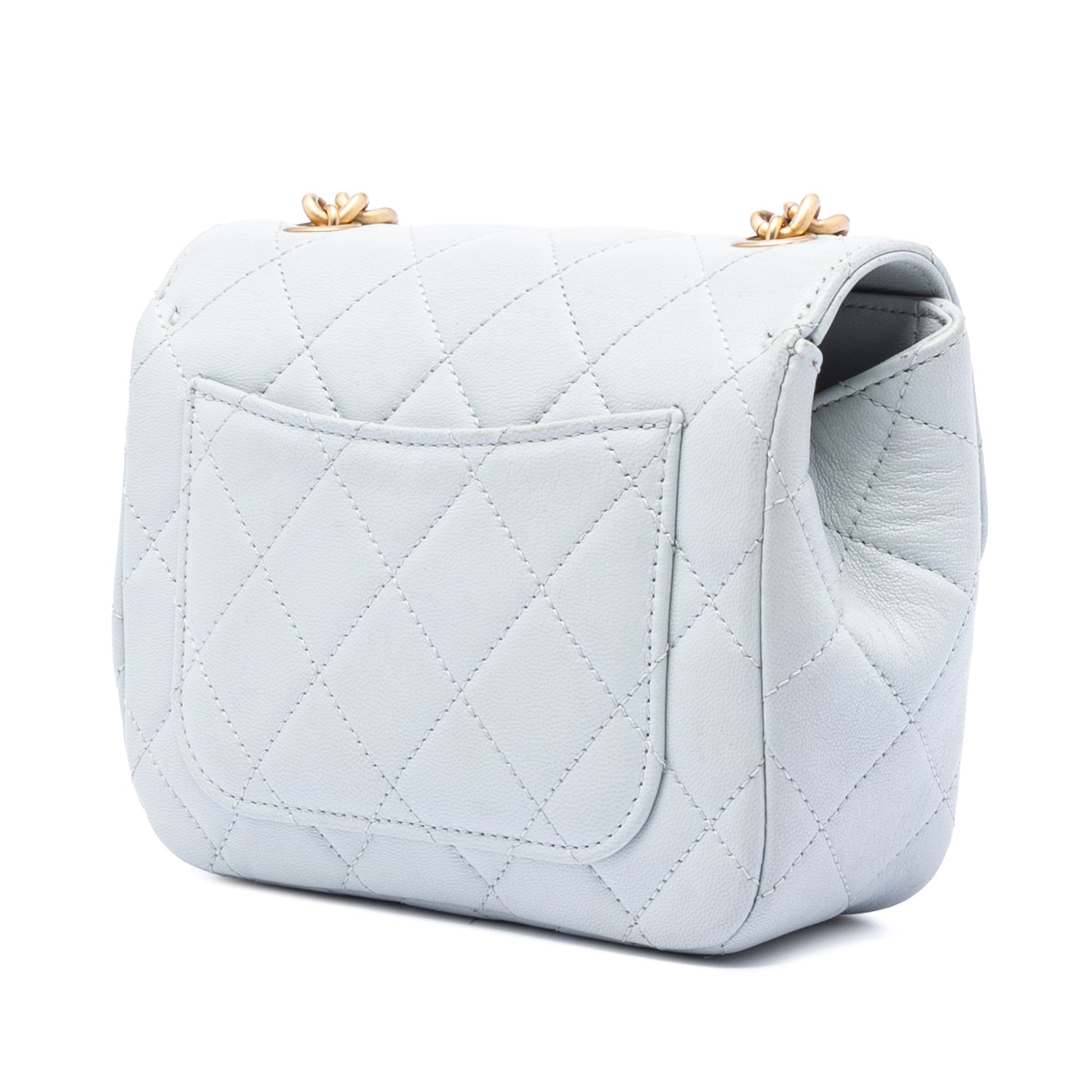 Chanel Mini Square Grained Calfskin Chain Flap