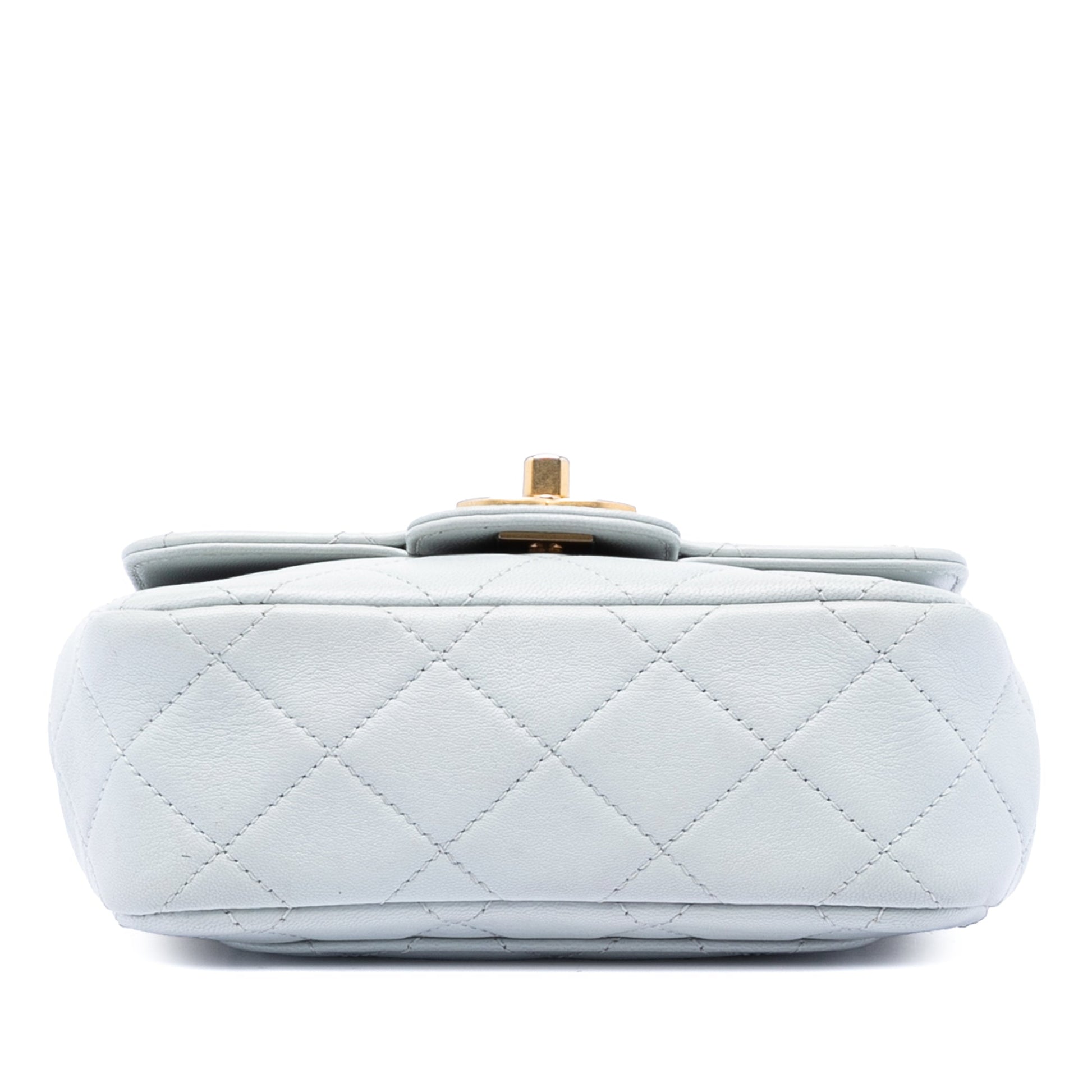 Chanel Mini Square Grained Calfskin Chain Flap