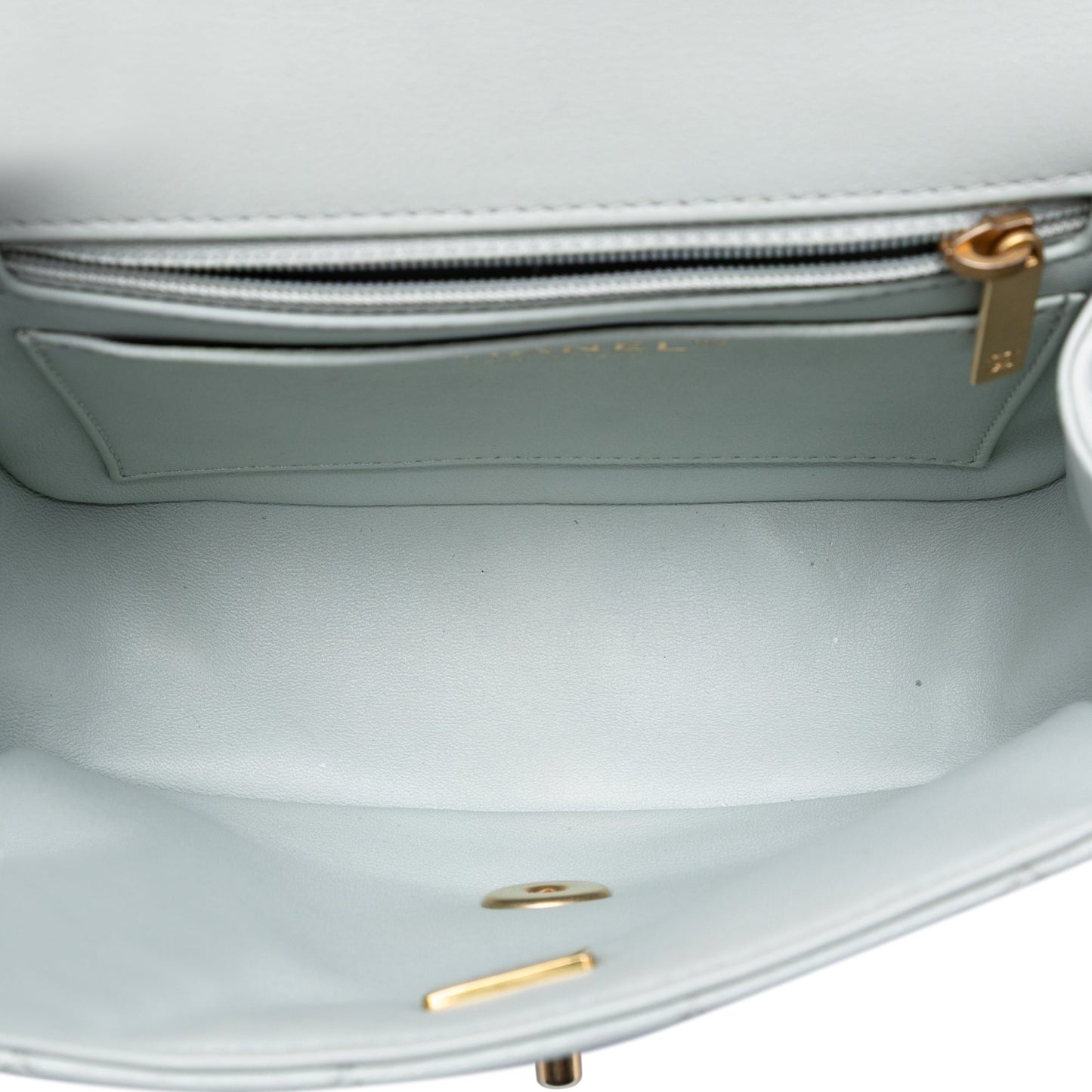 Chanel Mini Square Grained Calfskin Chain Flap