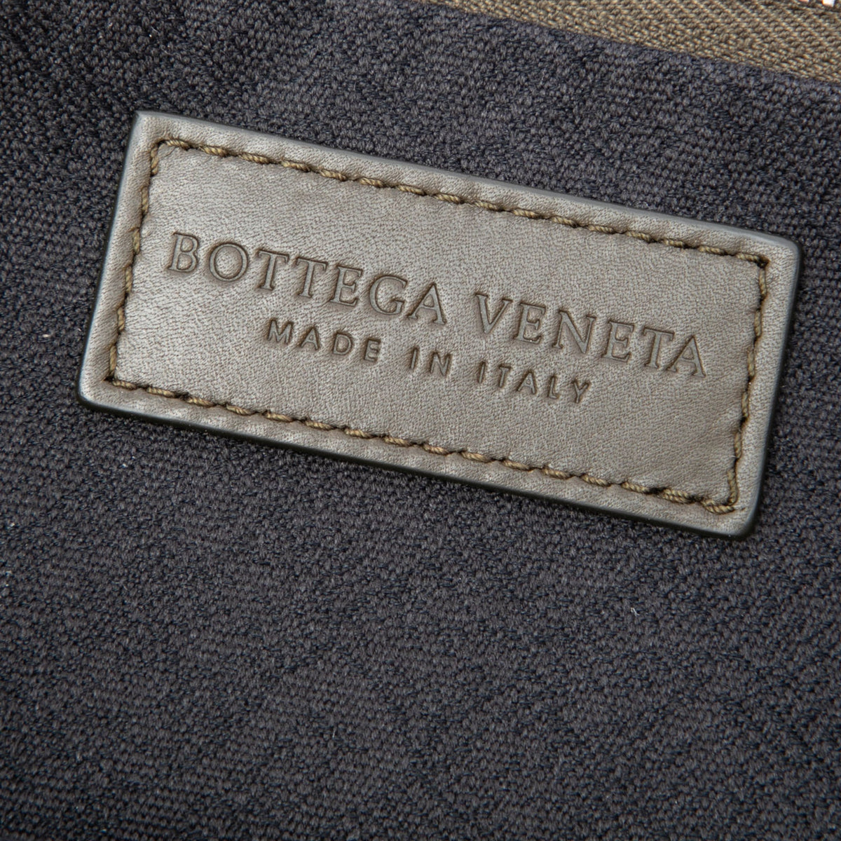 Bottega Veneta Perforated Leather Clutch — Brown