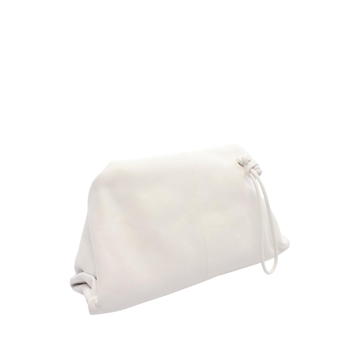 Bottega Veneta Lambskin Trine Fold Over Clutch — White