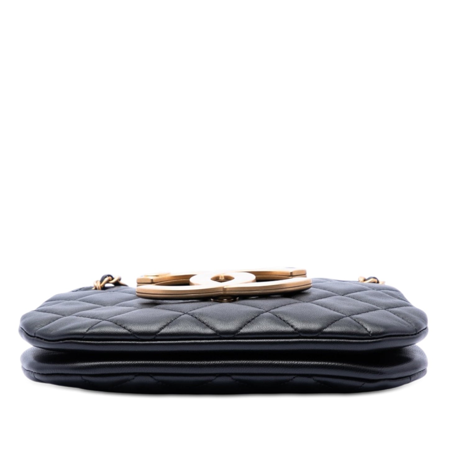 Chanel Small Quilted Lambskin Giant CC Chain Compartment Messenger Bag