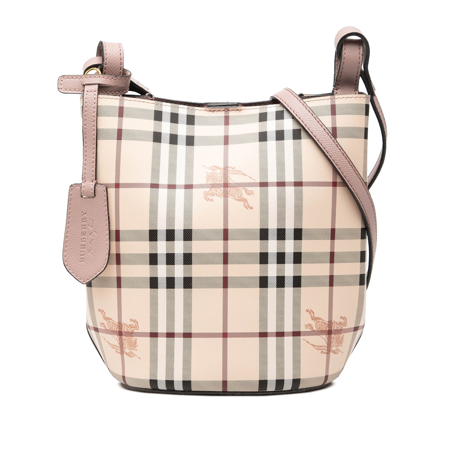 Burberry Haymarket Check Coated Canvas Lorne Bucket Bag