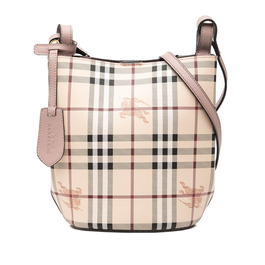 Burberry Haymarket Check Coated Canvas Lorne Bucket Bag