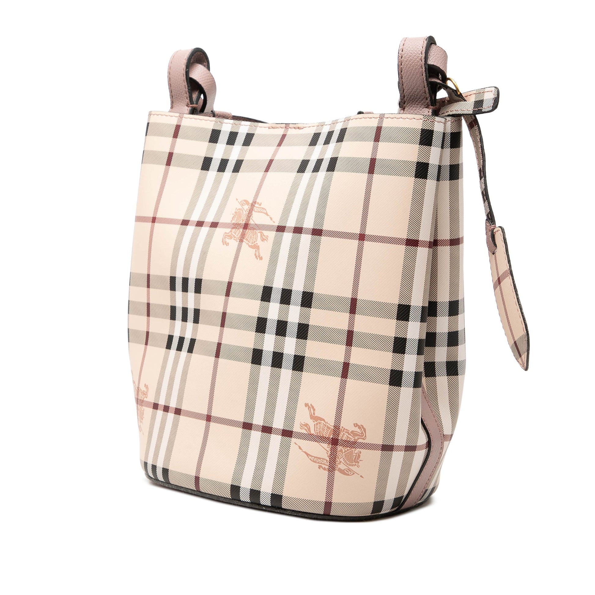 Burberry Haymarket Check Coated Canvas Lorne Bucket Bag