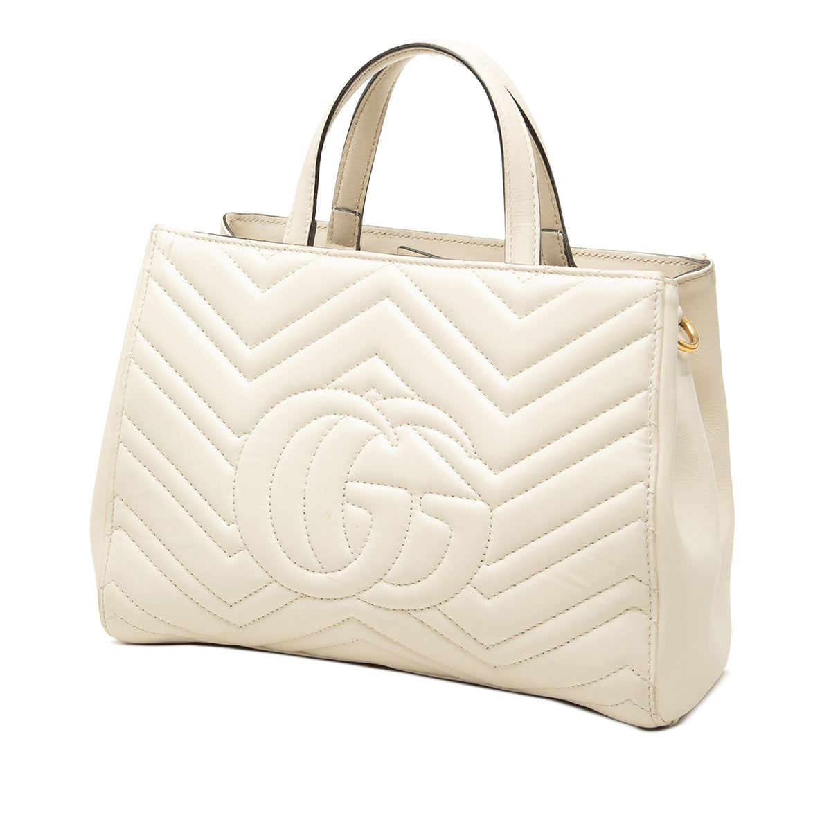 Gucci Small GG Marmont Matelasse Calfskin Satchel — White