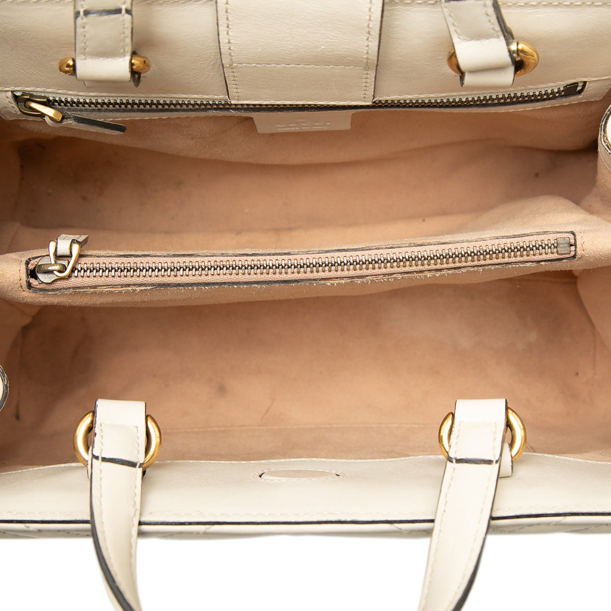 Gucci Small GG Marmont Matelasse Calfskin Satchel — White