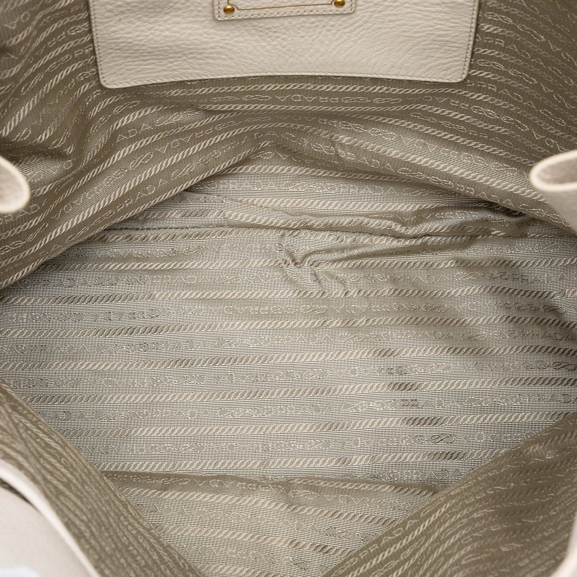 Prada Vitello Daino Side Zip Open Convertible Tote