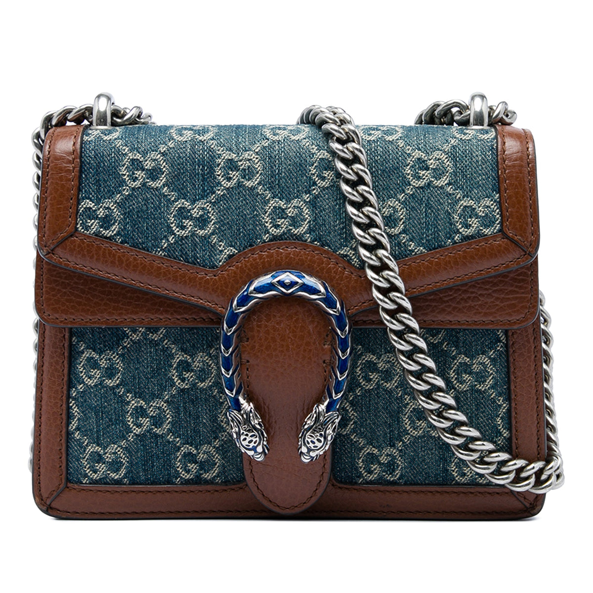 Gucci Small GG Denim Dionysus Crossbody — Blue