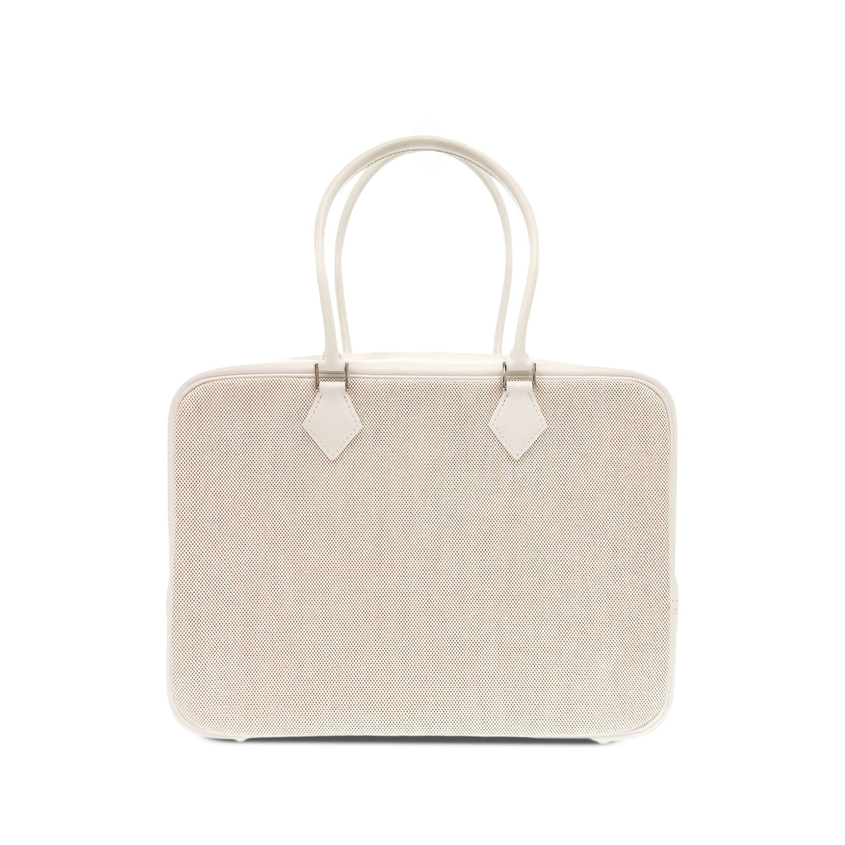 Hermès Courchevel and Toile Plume 32 — White