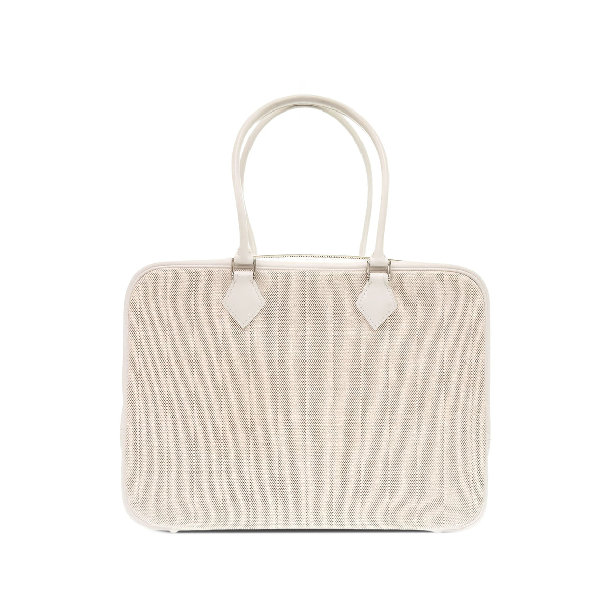 Hermès Courchevel and Toile Plume 32 — White