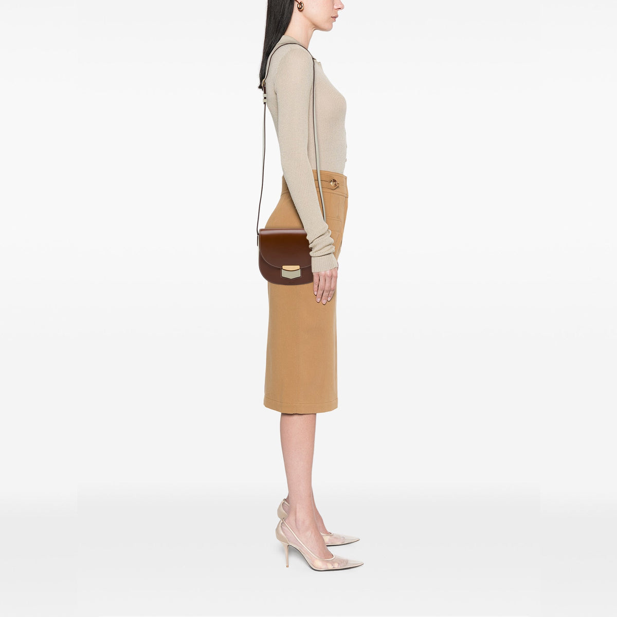 Celine Small Bicolor Glazed Calfskin Trotteur Crossbody