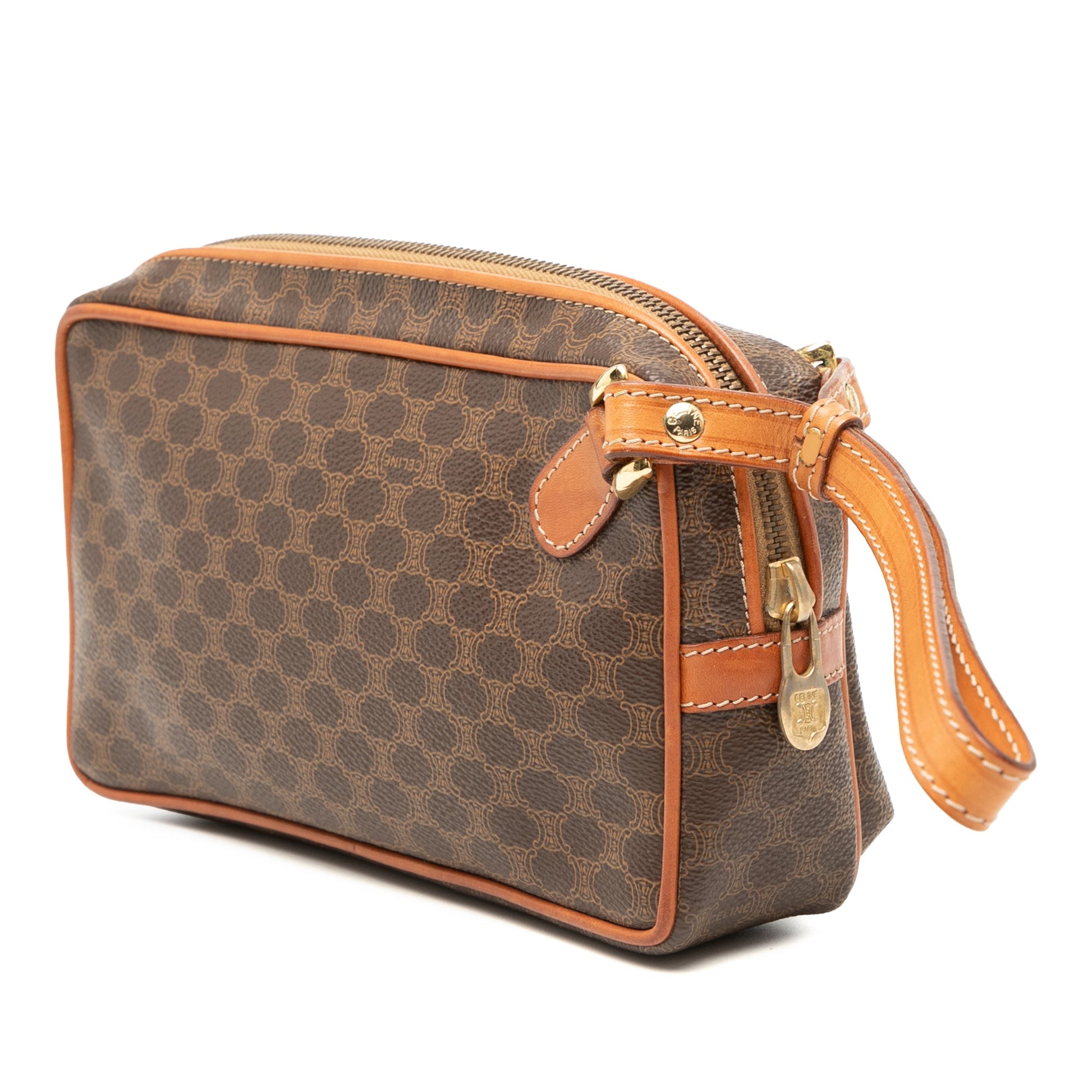 Celine Macadam Coated Canvas Clutch