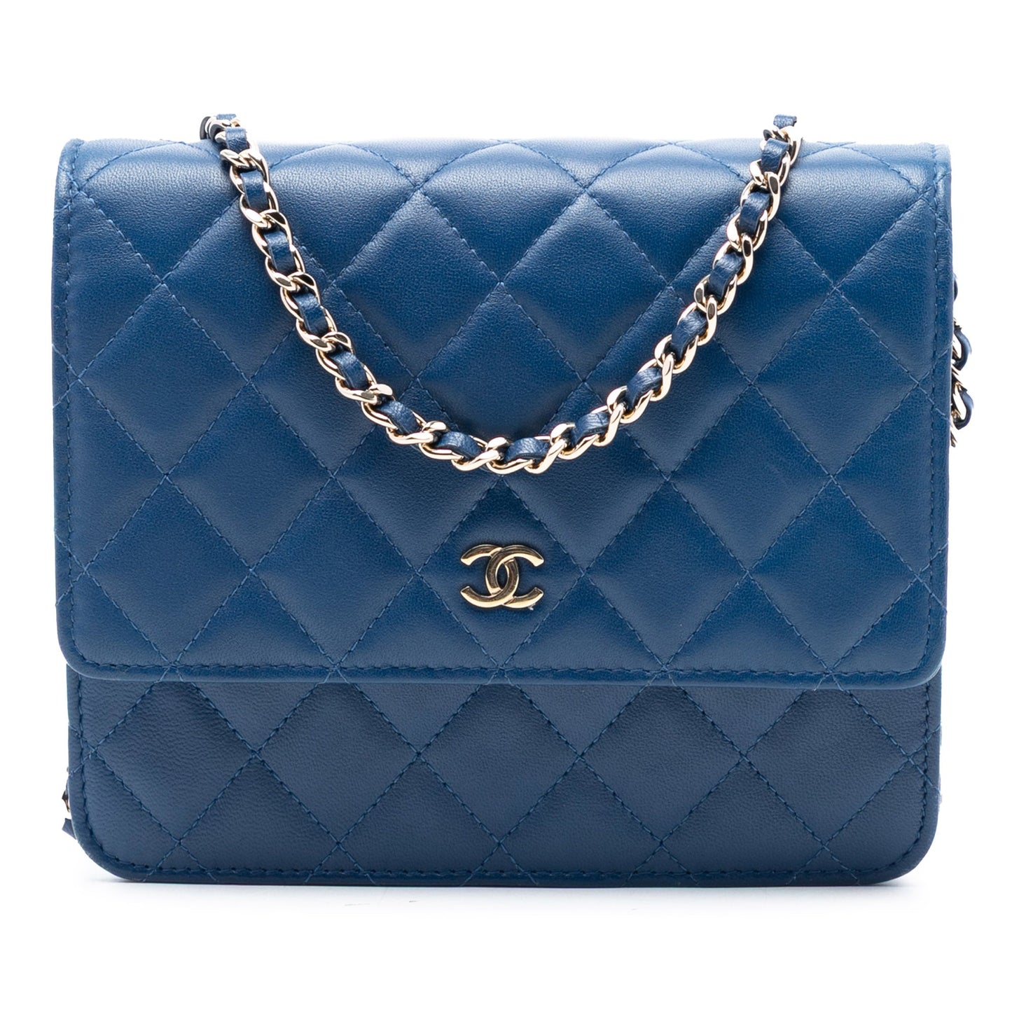 CC Square Quilted Lambskin Wallet on Chain