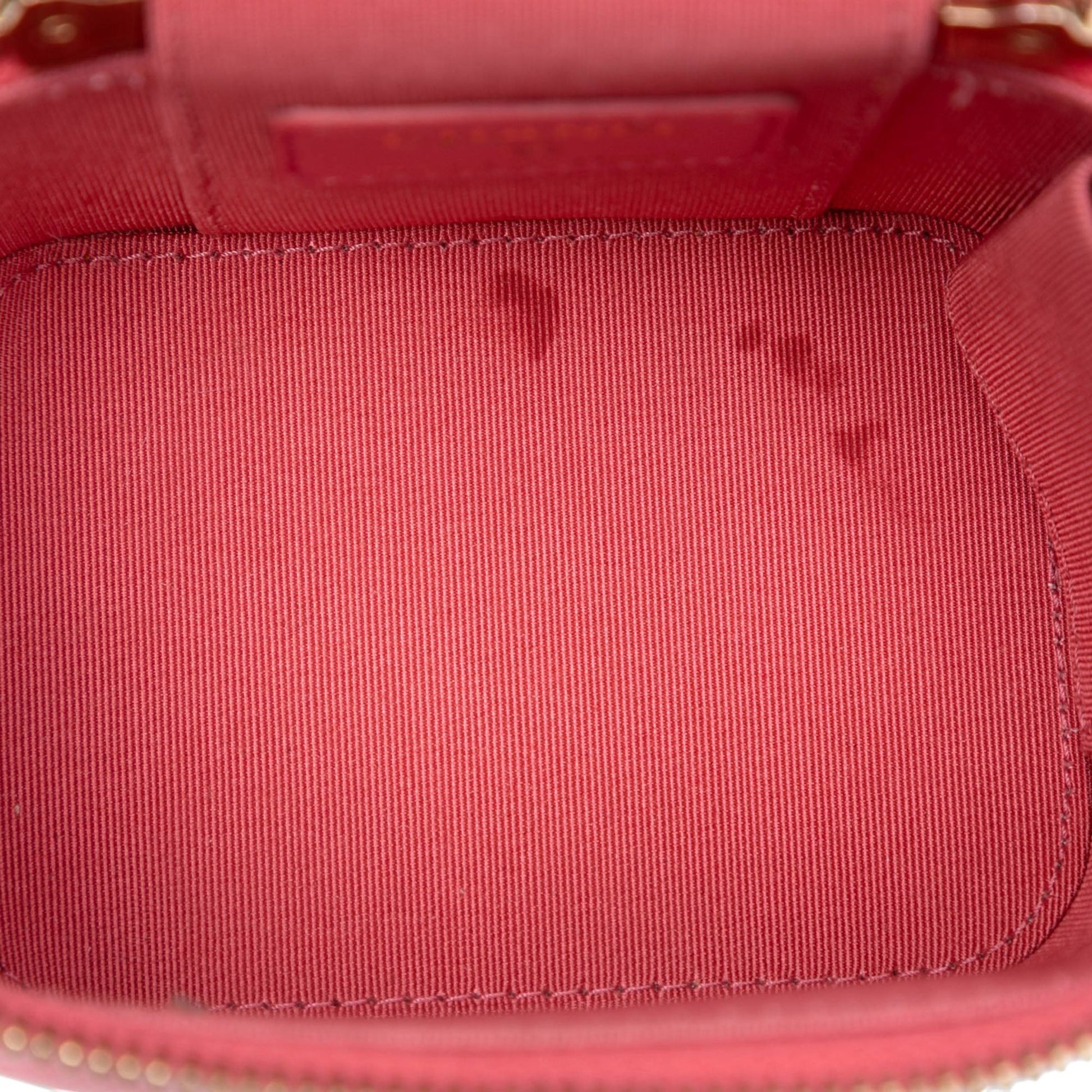 Chanel Mini Quilted Lambskin Top Handle Vanity Case With Chain