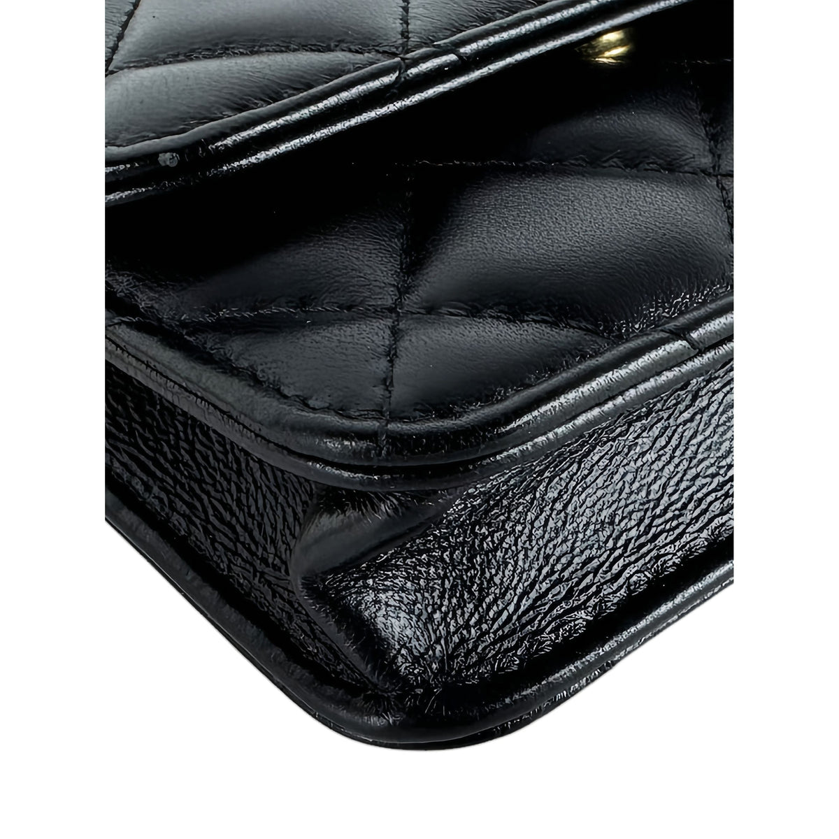 Chanel Mini Quilted Lambskin Resin Pearl Chain Flap — Black