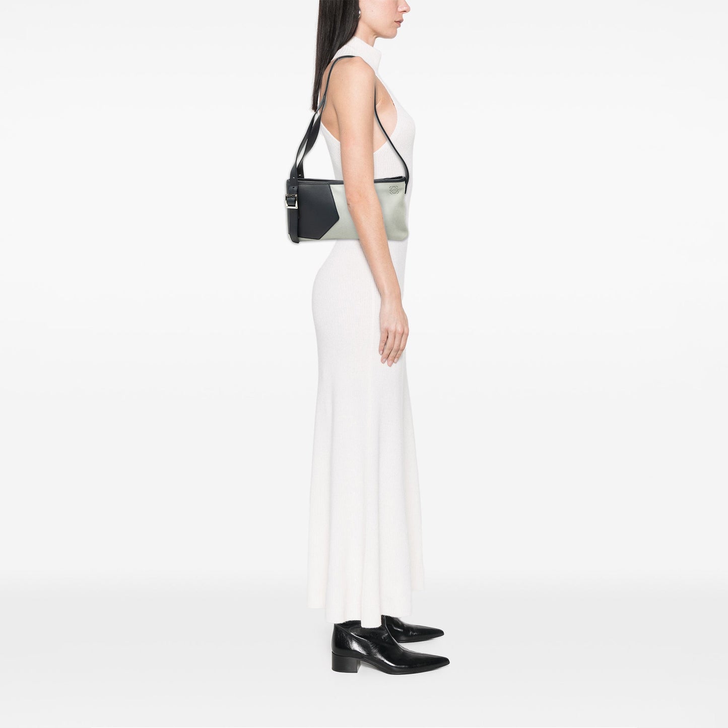 LOEWE Suede Anagram Switching Shoulder Bag