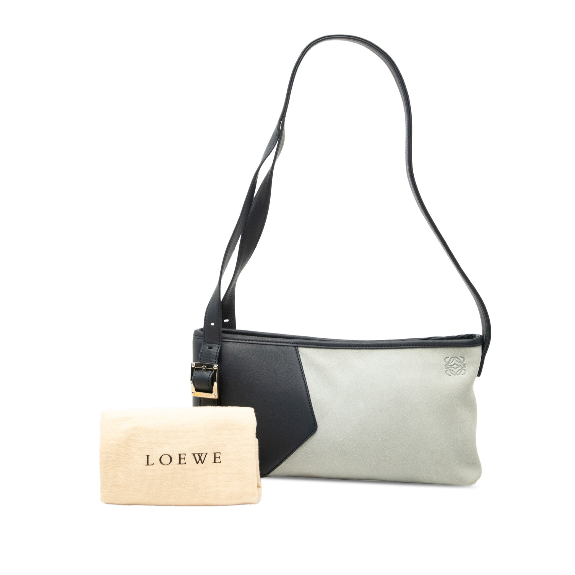 LOEWE Suede Anagram Switching Shoulder Bag