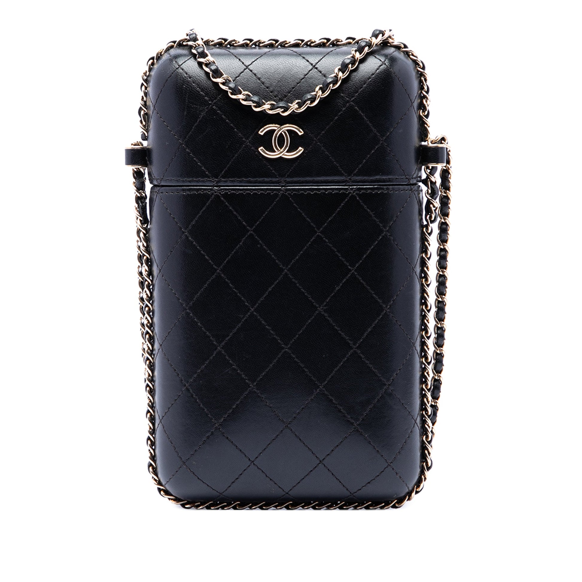 Chanel CC Quilted Lambskin Chain Around Phone Holder