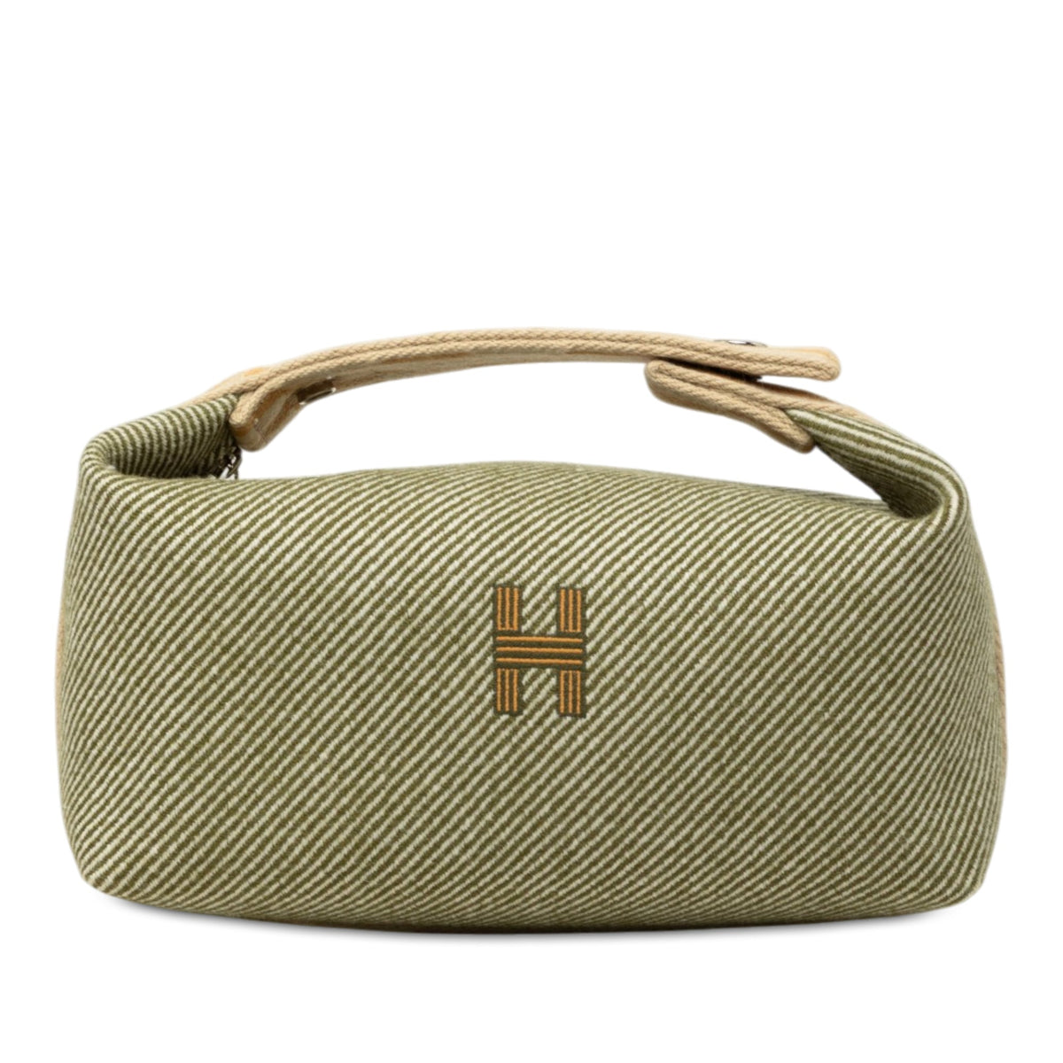 Hermès Small Wool Bride A Brac H Natte Case — Green