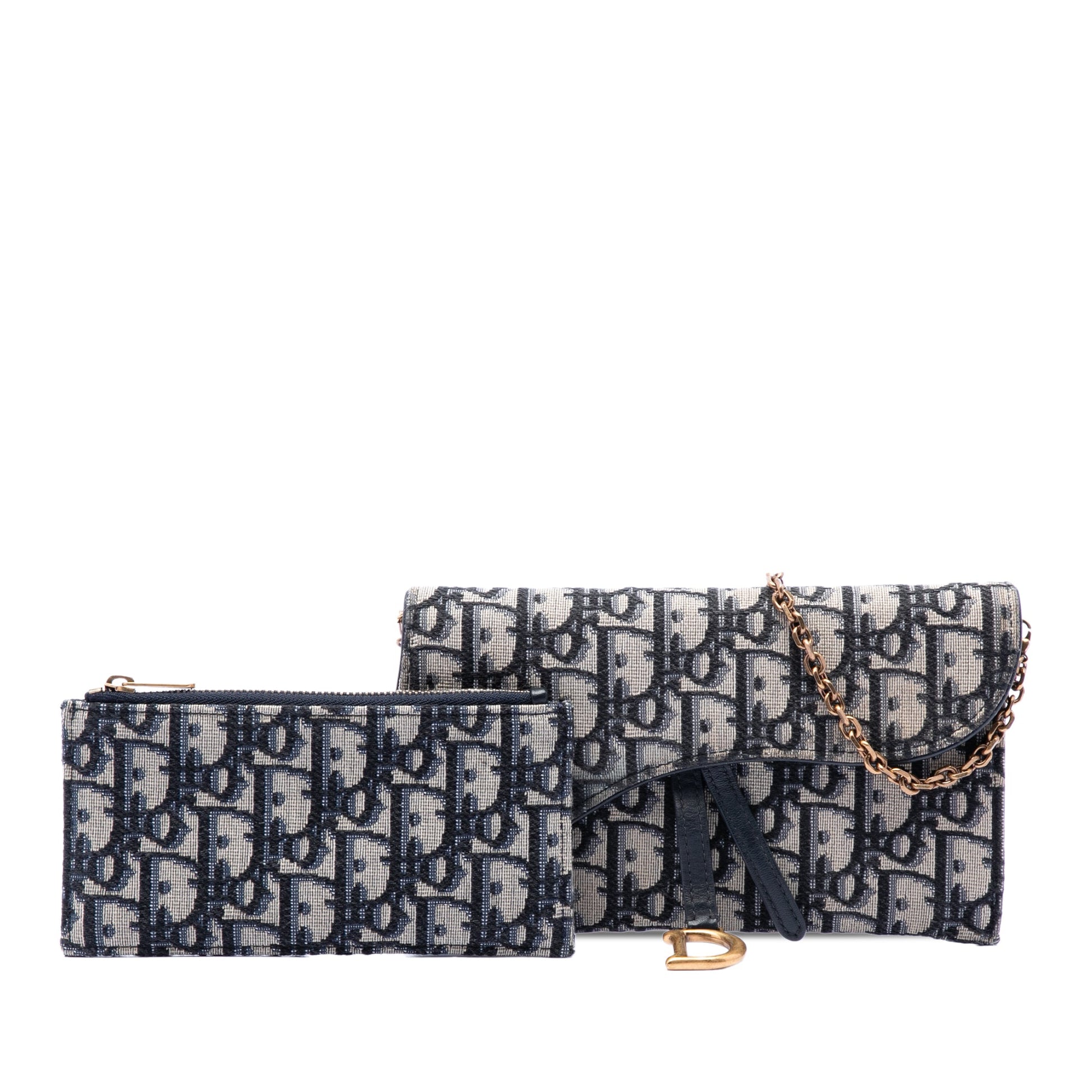 Dior Oblique Canvas Saddle Wallet On Chain