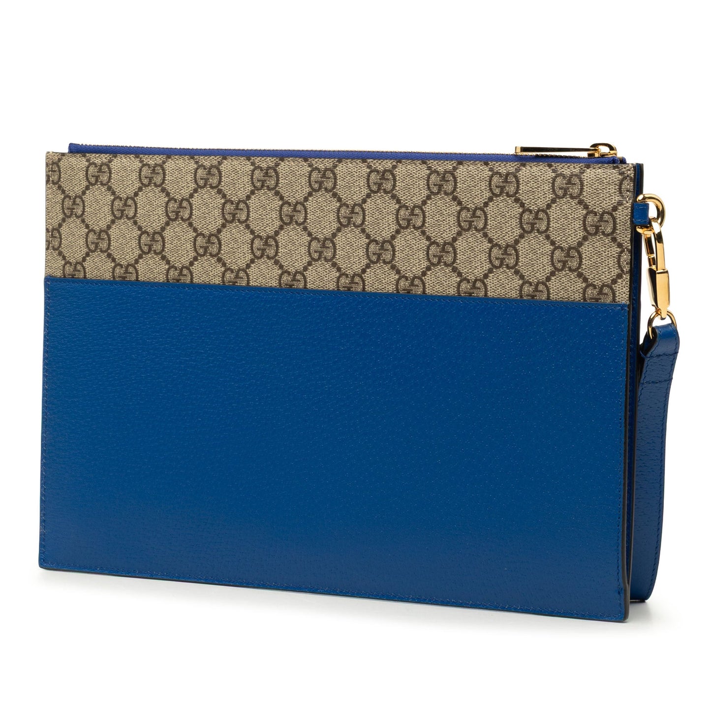 Gucci GG Supreme and Calfskin Cut Out Interlocking G Clutch