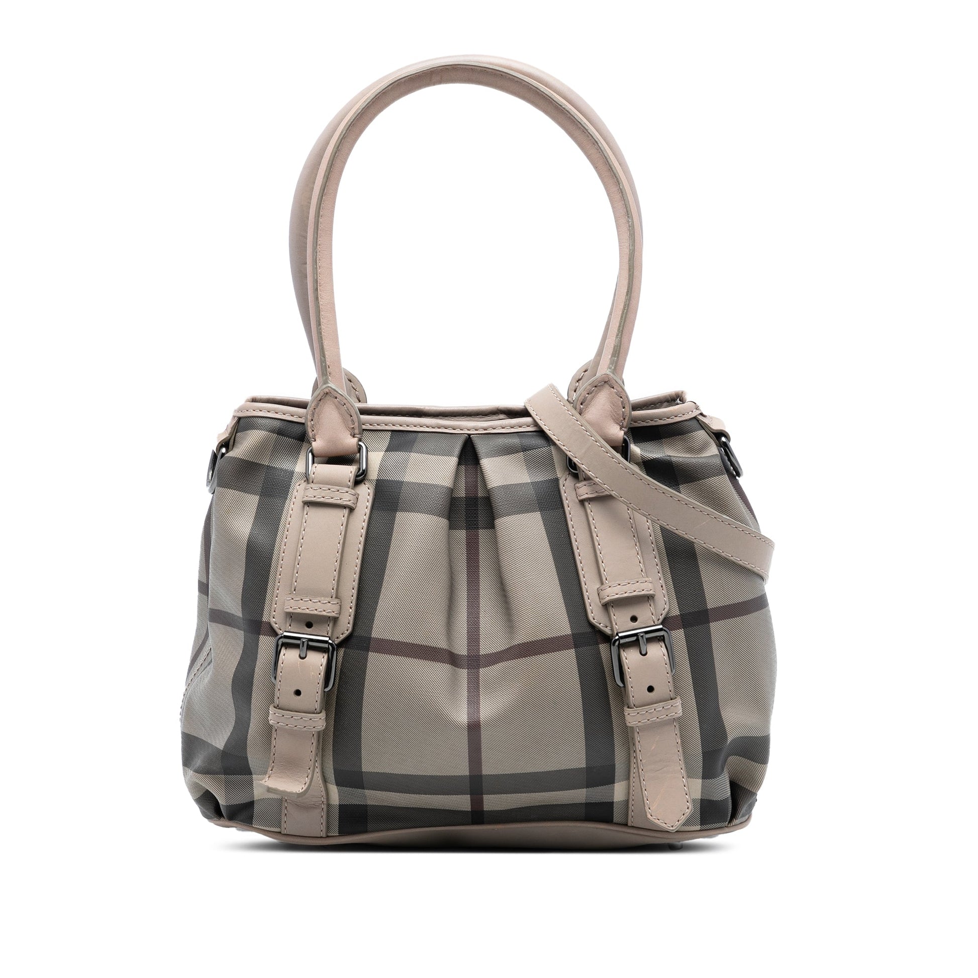 Burberry Small Smoke Check Coated Canvas Northfield Satchel