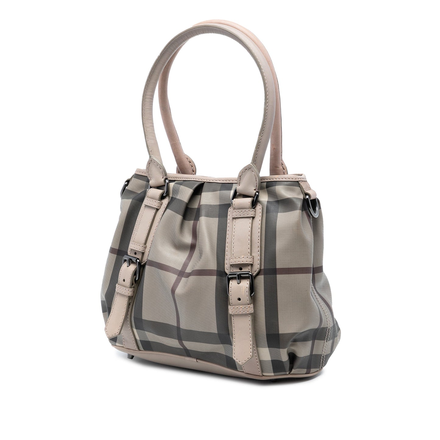 Burberry Small Smoke Check Coated Canvas Northfield Satchel