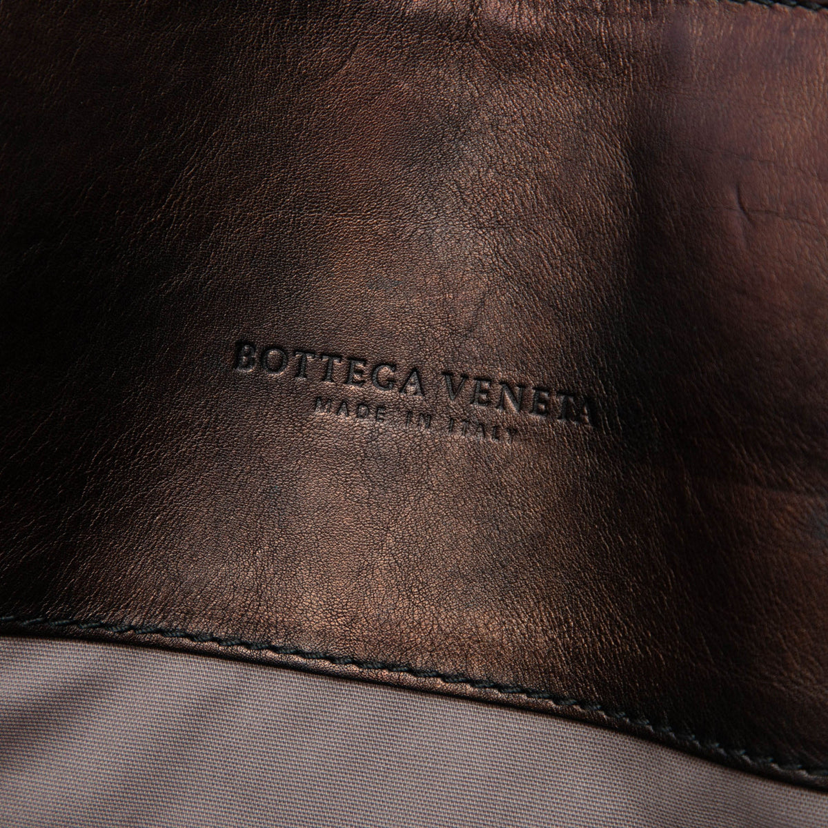 Bottega Veneta Intrecciato Trimmed Leather Soft Briefcase — Black