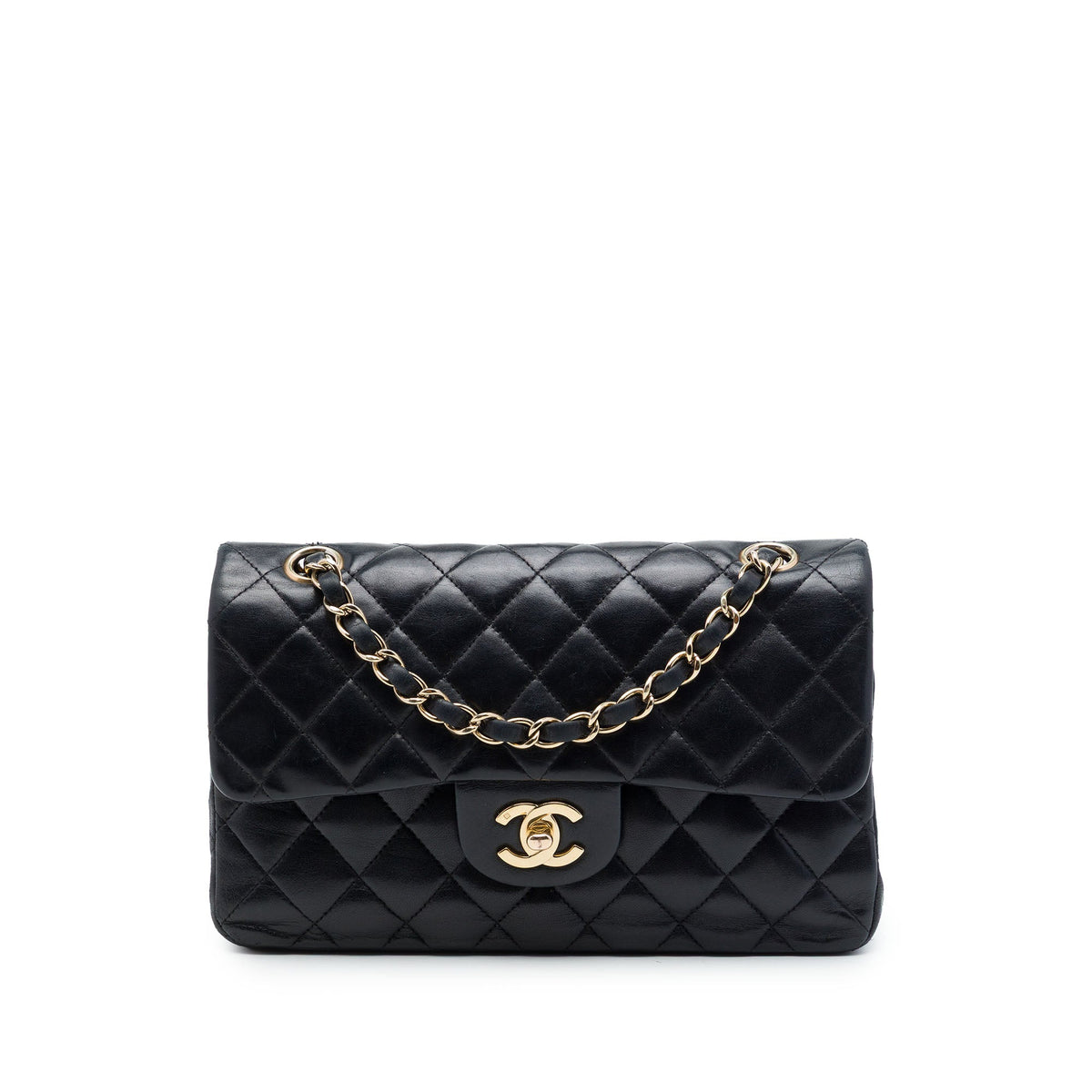 Chanel Medium Classic Lambskin Double Flap — Black