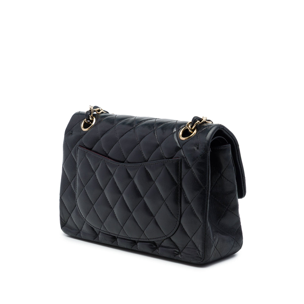 Chanel Medium Classic Lambskin Double Flap — Black