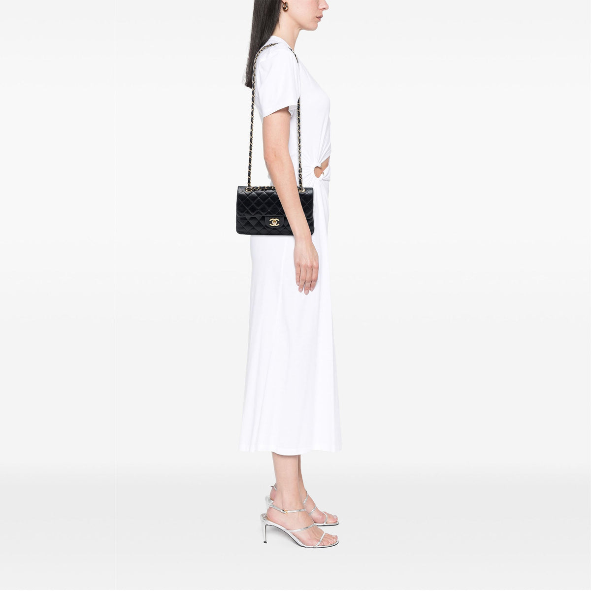 Chanel Medium Classic Lambskin Double Flap — Black
