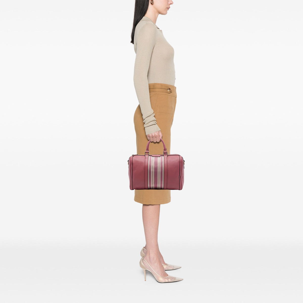 Gucci Medium Calfskin Web Joy Boston Bag — Pink