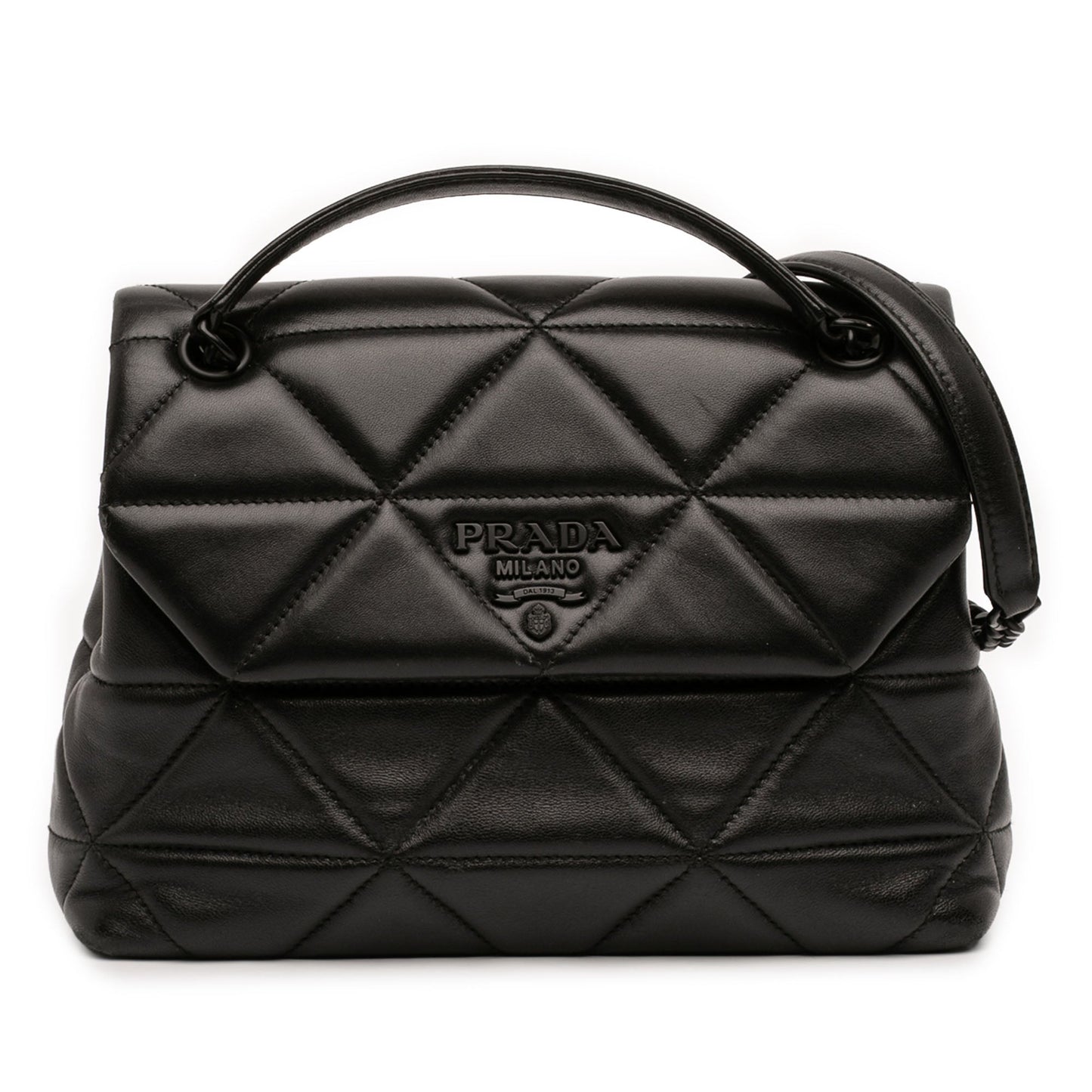 Prada Small Nappa Triangle Stitched Spectrum Flap