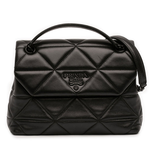 Prada Small Nappa Triangle Stitched Spectrum Flap