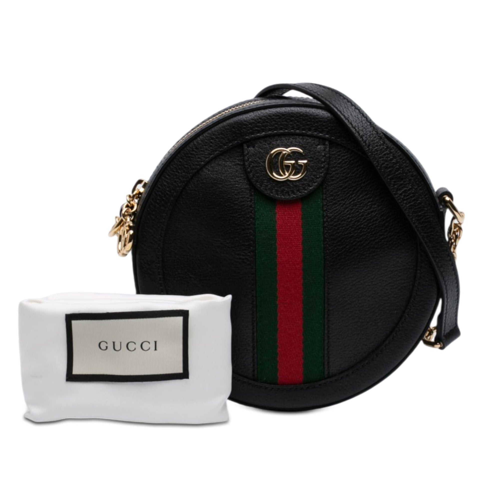 Gucci Mini Leather Ophidia Round Crossbody